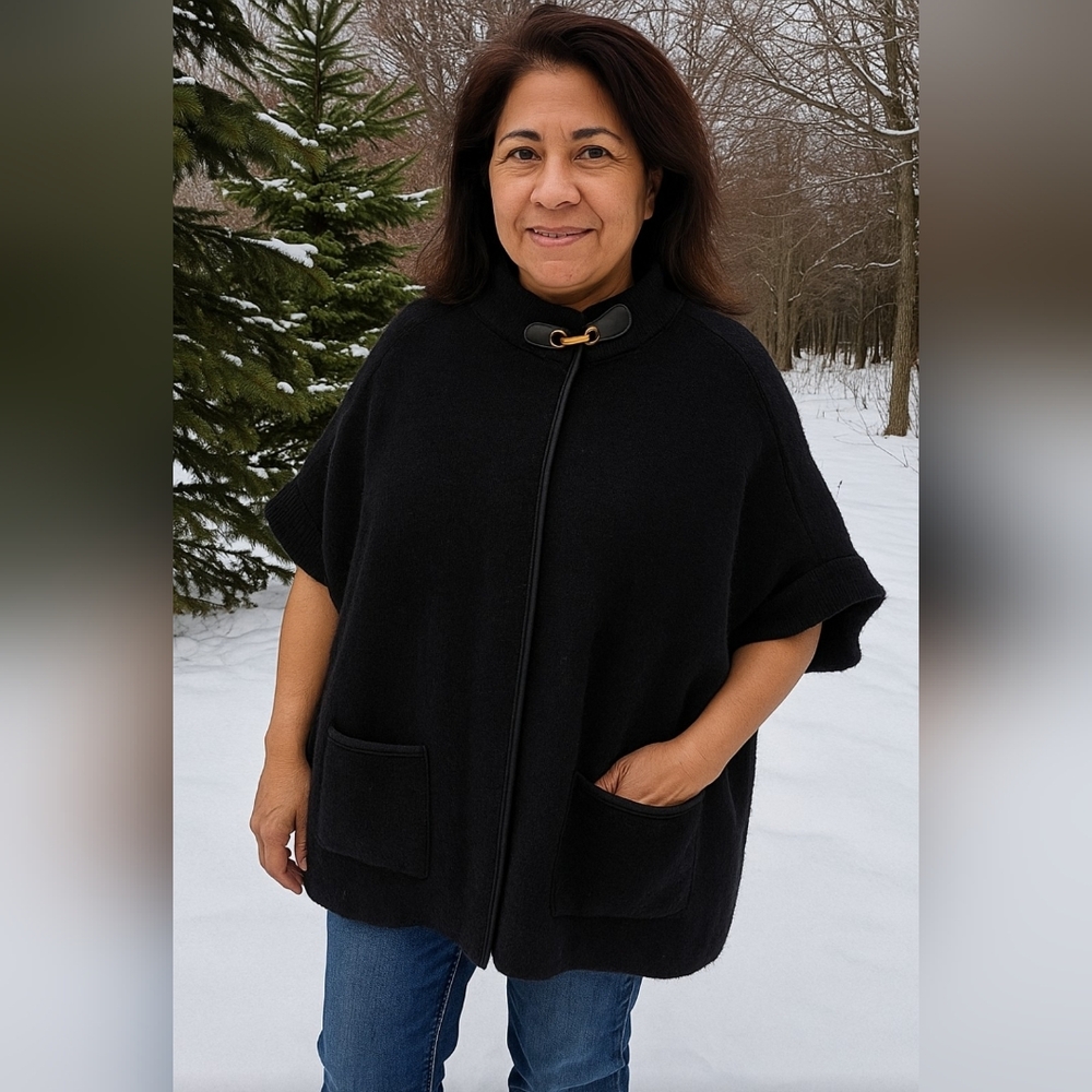 Apt. 9 Women's Black Poncho Sweater